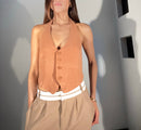 TOP CHALECO DE HALTER LINO