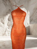 VESTIDO DE RED TRANSPARENCIA PLAYERO