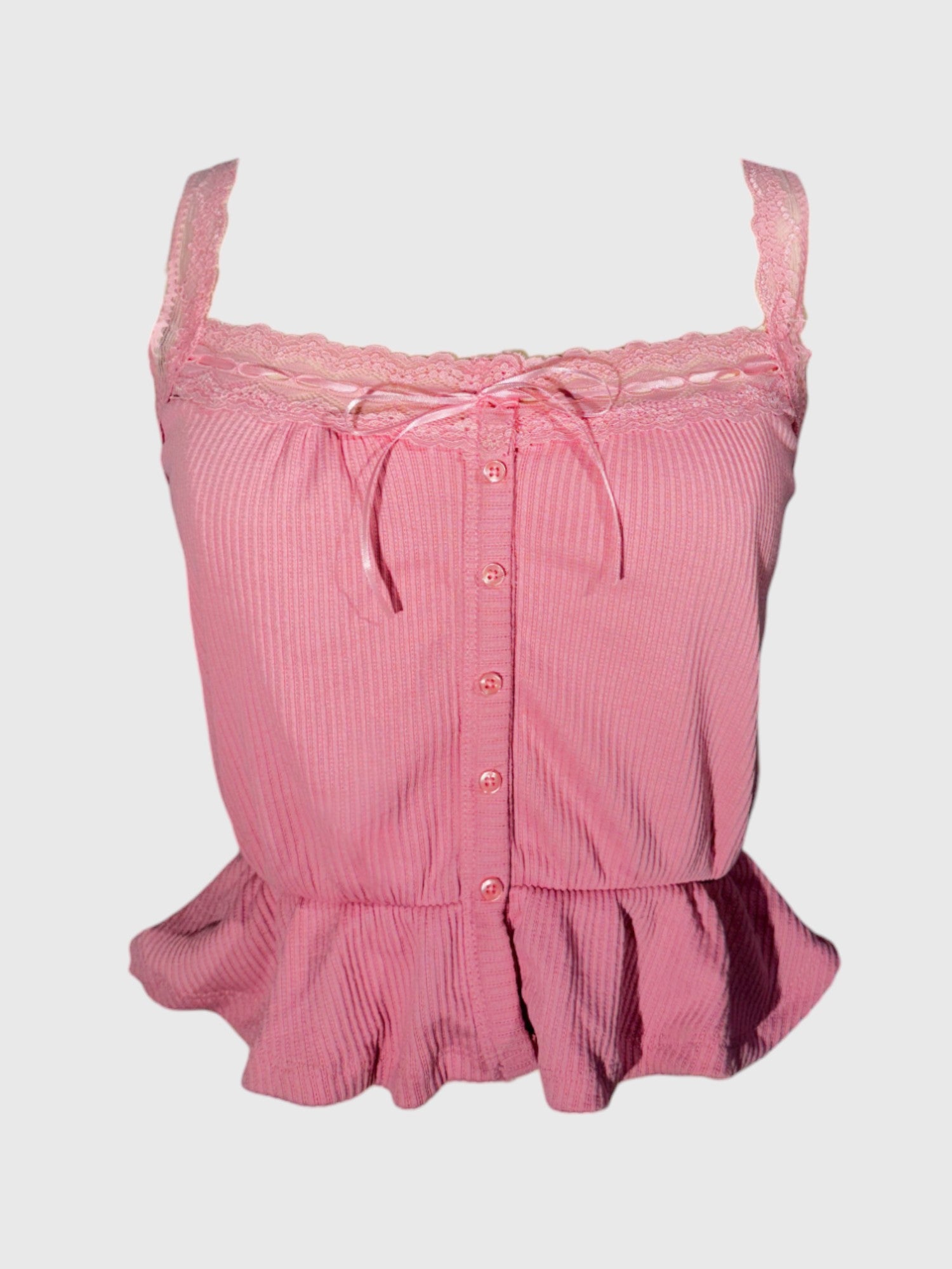 TOP DE TIRANTES DE ENCAJE CON DETALLE DE LAZO